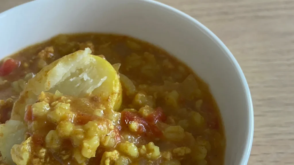 塩麹ともち麦の炊飯器リゾット